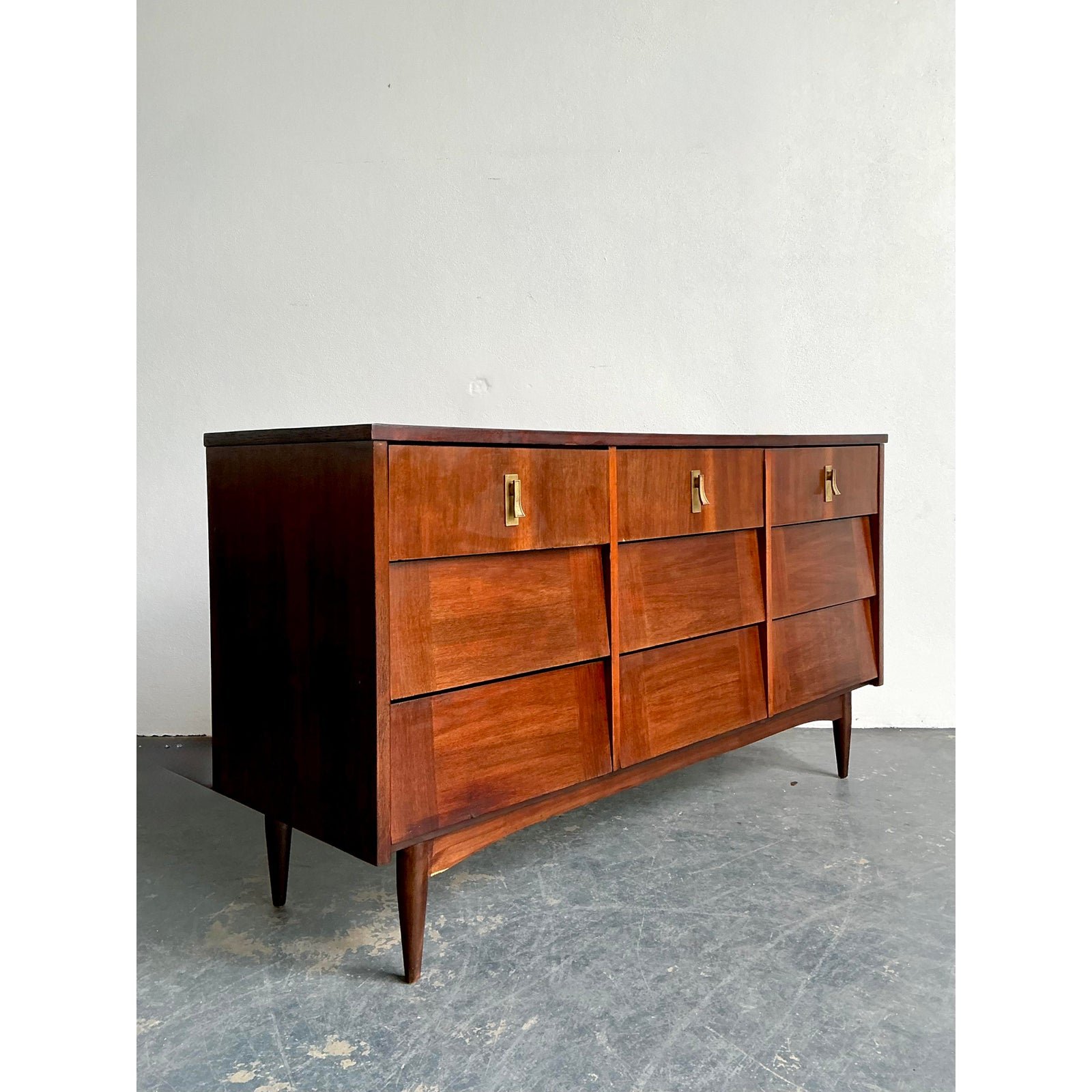 Vintage Midcentury Louvered Dresser - Back view