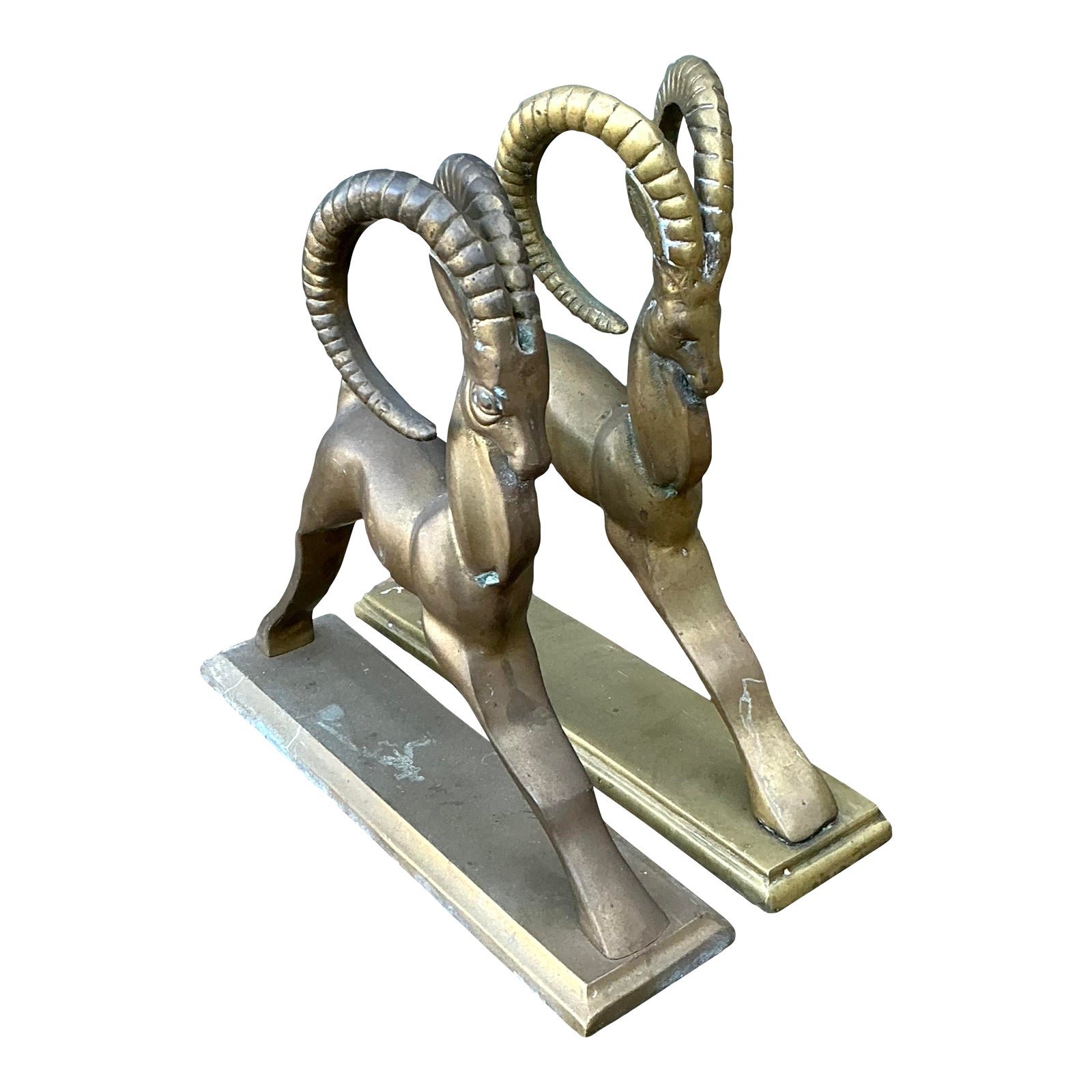 Vintage Brass Ram Bookends - Set of 2