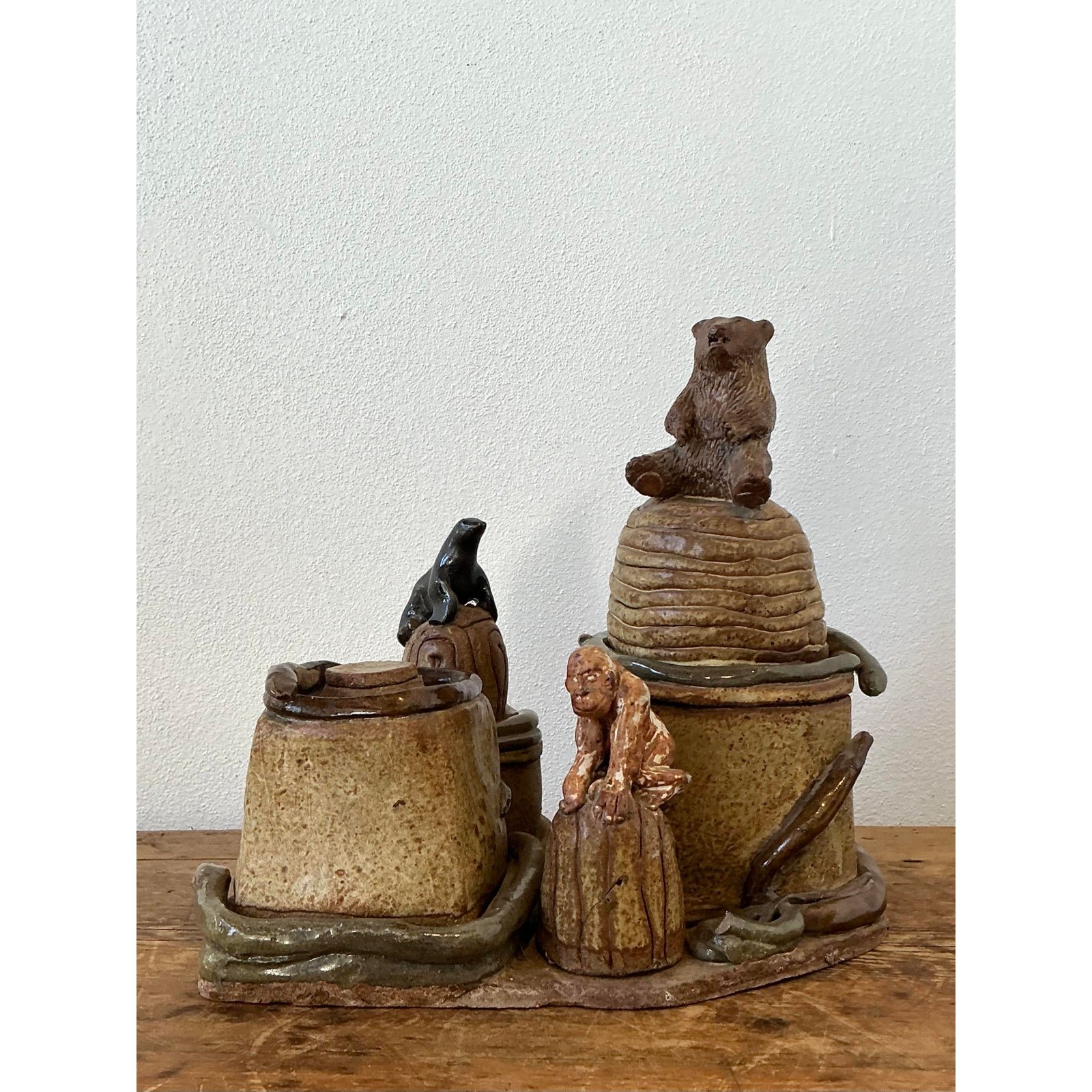Vintage Artisan Made Studio Pottery Circus - Detail view