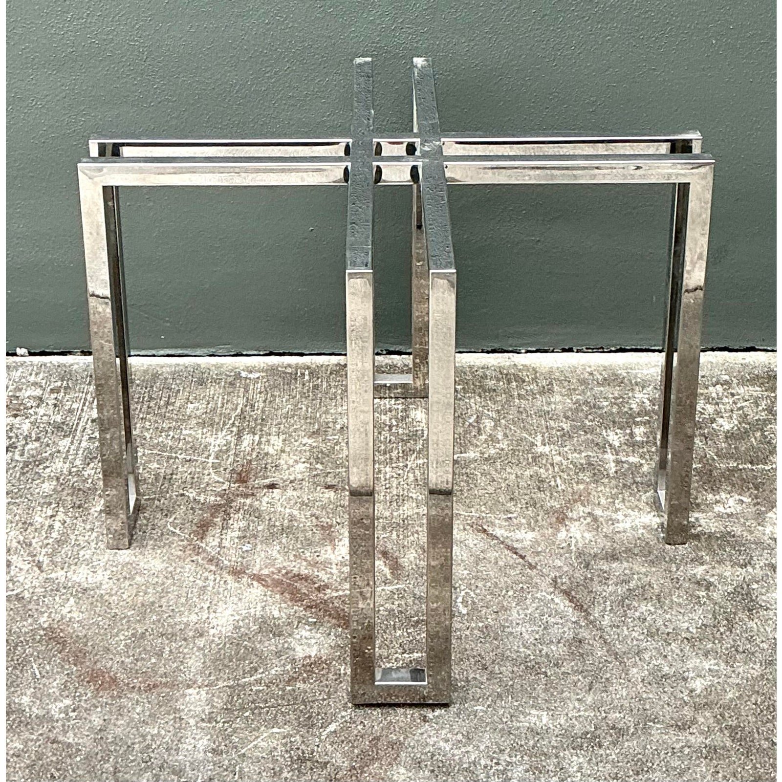 Vintage Polished Chrome Table Pedestal - Detail view