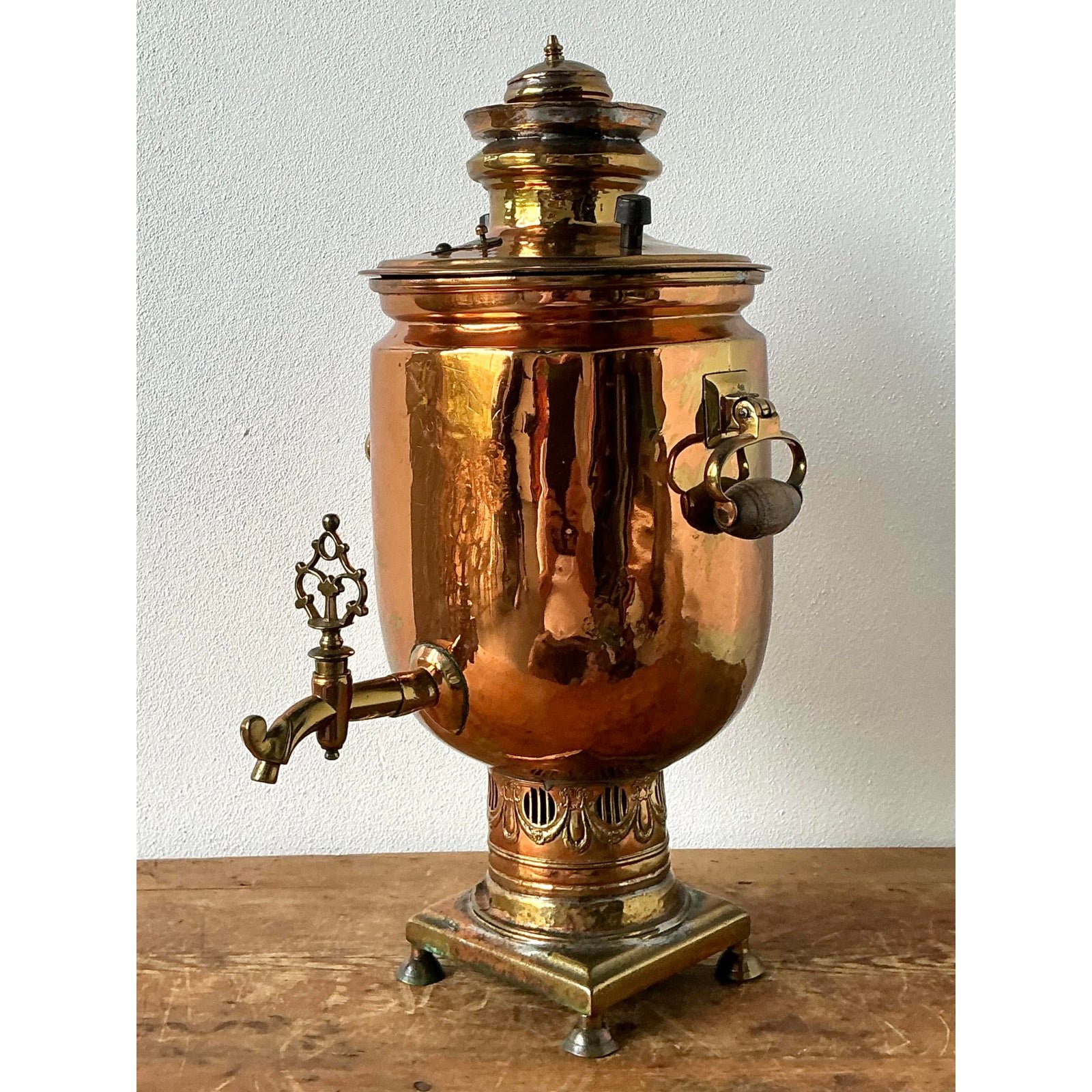 Vintage Swag Copper Samovar - Back view