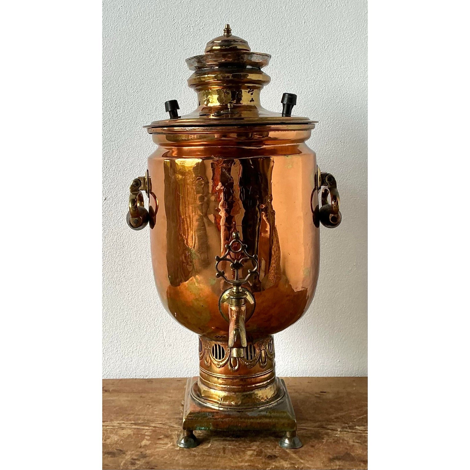 Vintage Swag Copper Samovar - Top view