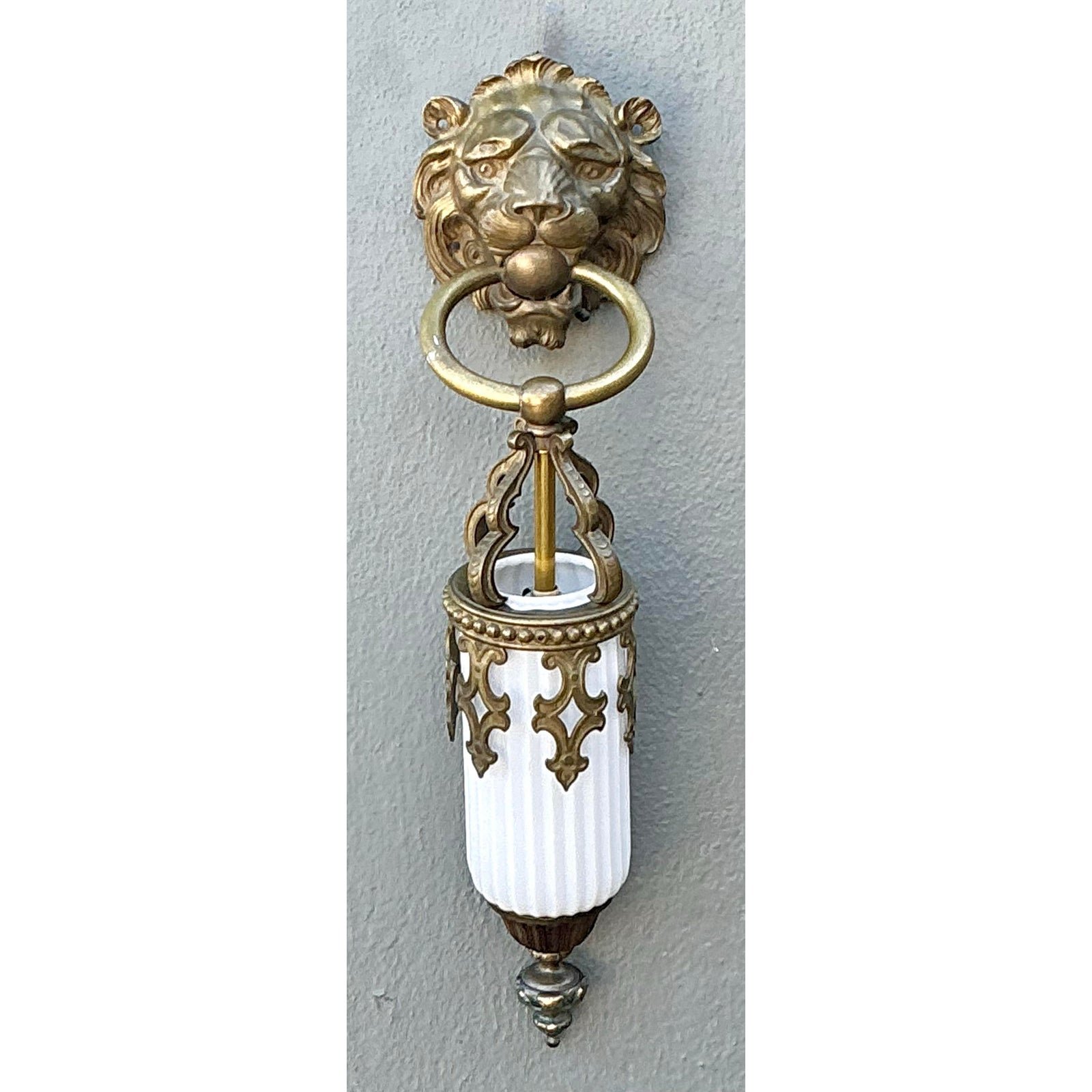 Vintage Gothic Lions Head Sconce - Detail view
