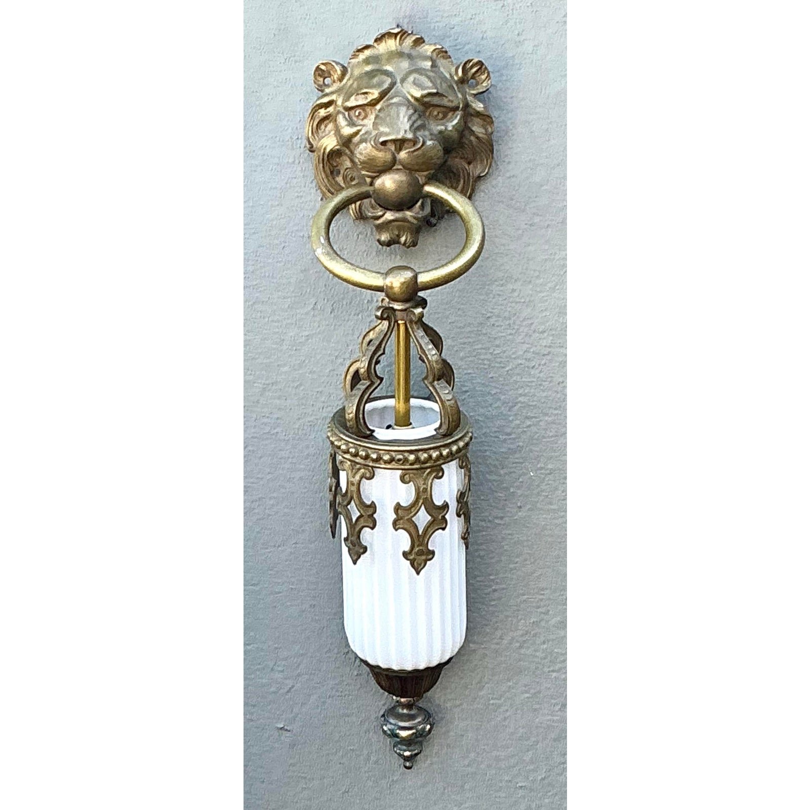 Vintage Gothic Lions Head Sconce - Top view