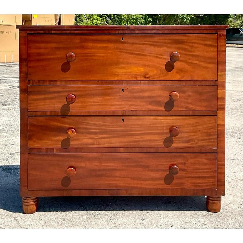 Vintage Flame Mahogany Chest of Drawers - Side view