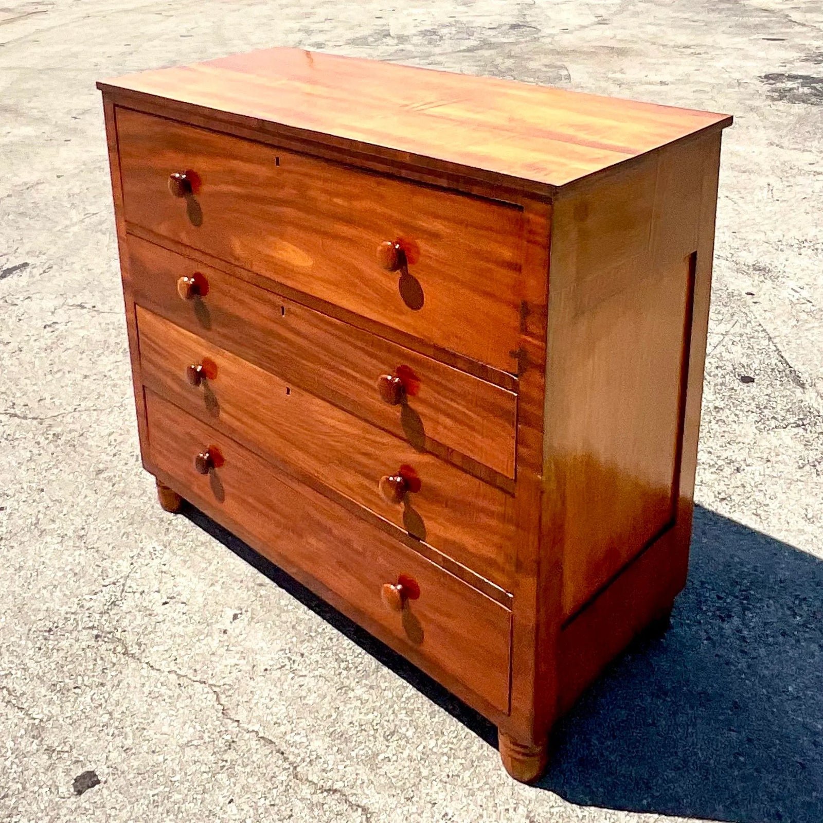 Vintage Flame Mahogany Chest of Drawers - Top view