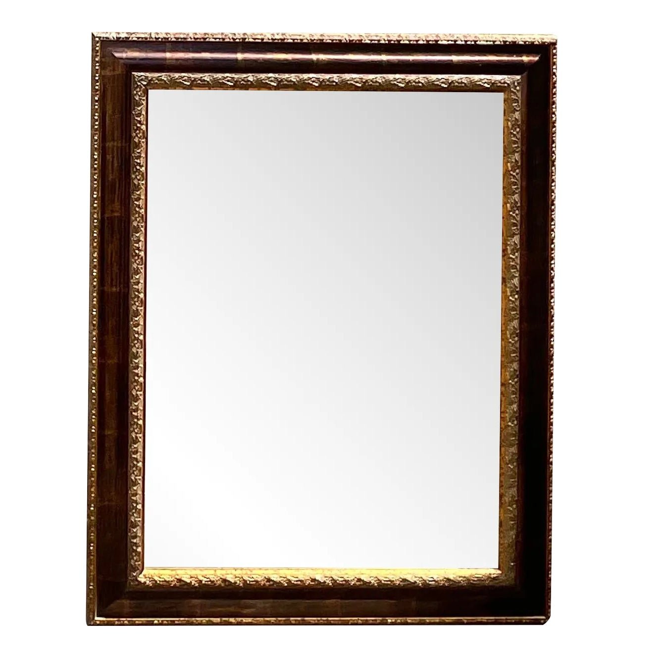 Vintage Regency Uttermost Tortoise Shell Finish Gilt Mirror