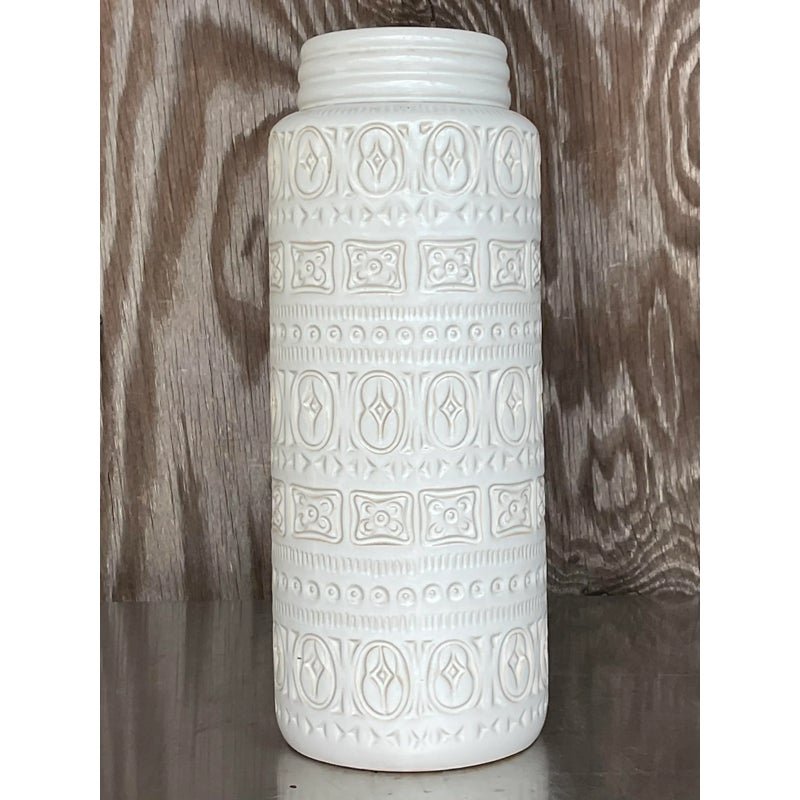 Vintage MCM West German Studio Pottery Vase - Top view