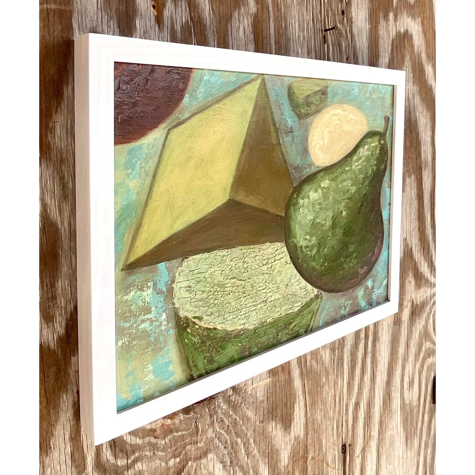 Vintage Boho Abstract Original Oil Painting - Detail view