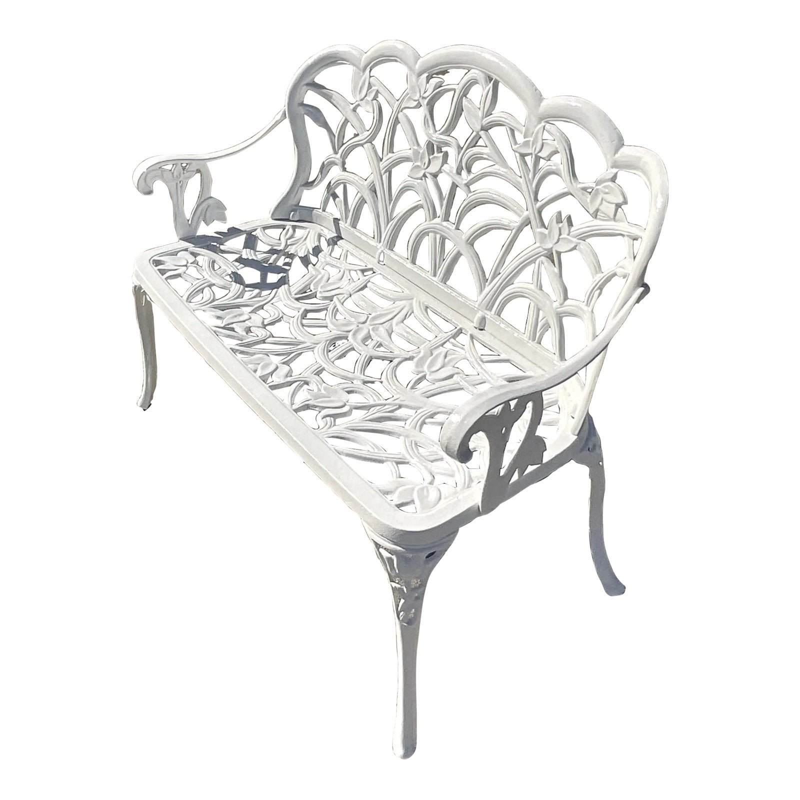 Vintage Coastal Cast Aluminum Settee