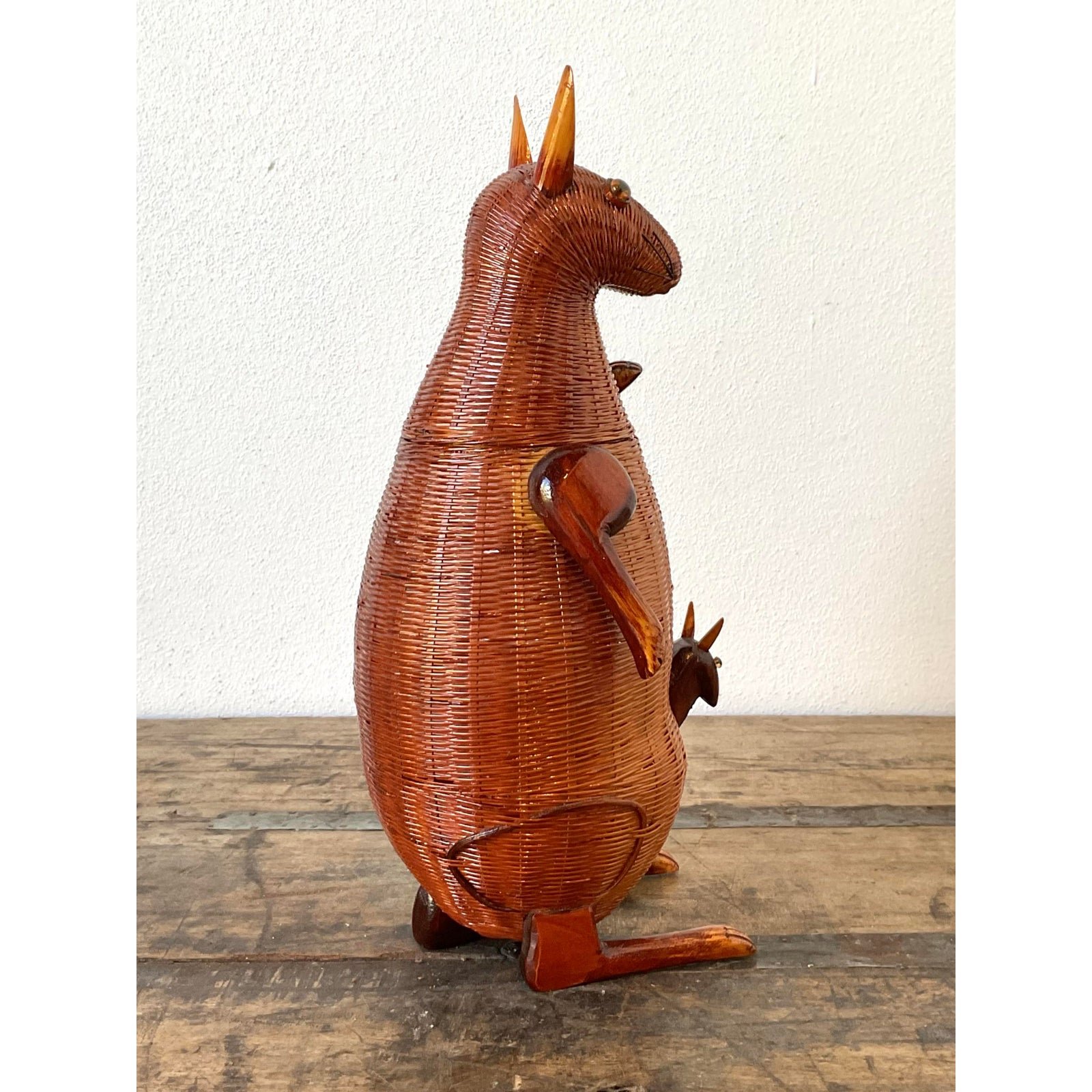 Vintage Shanghai Handicrafts Kangaroo Basket - Top view