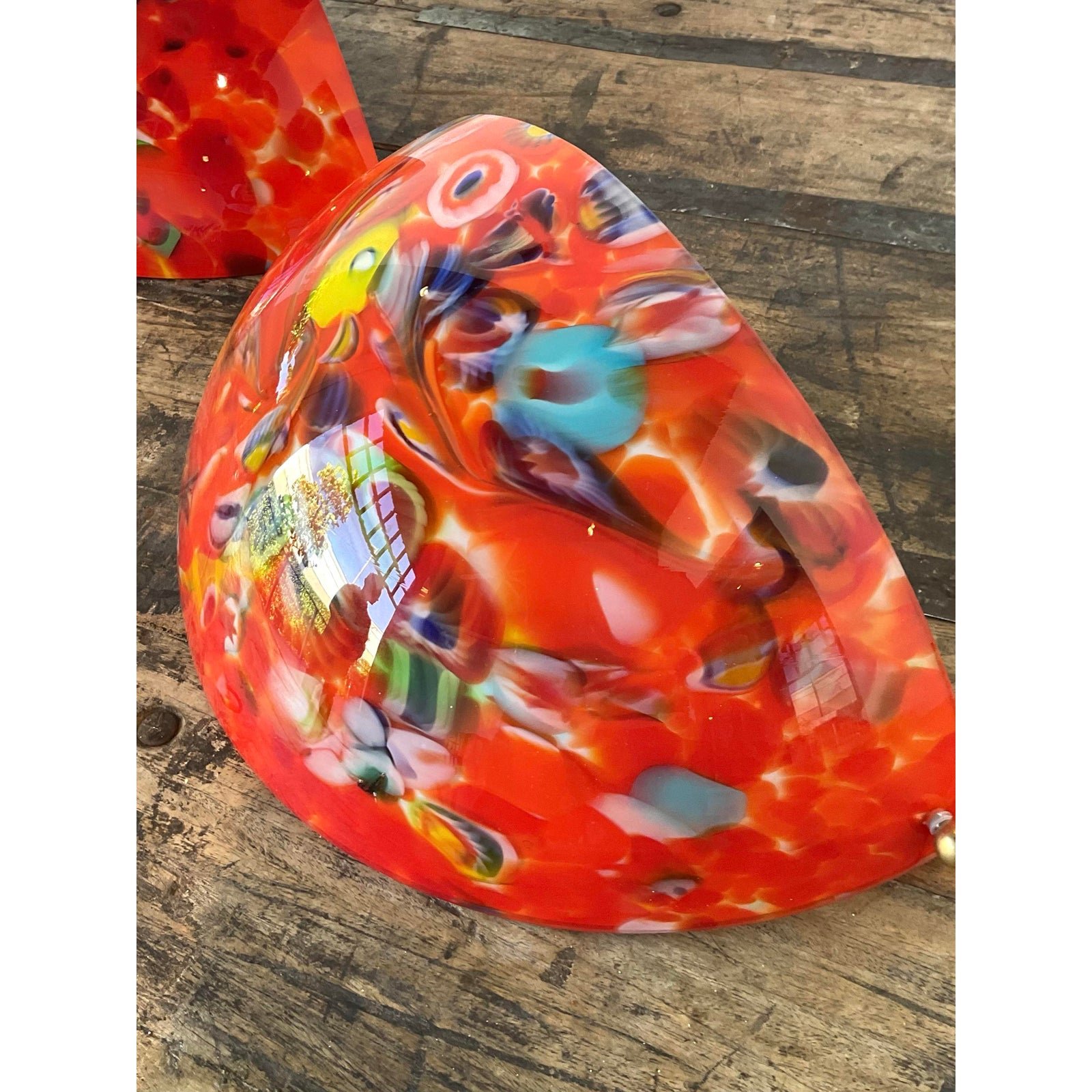 Vintage Italian Art Glass Light Sconce After Murano - A Pair - Side view