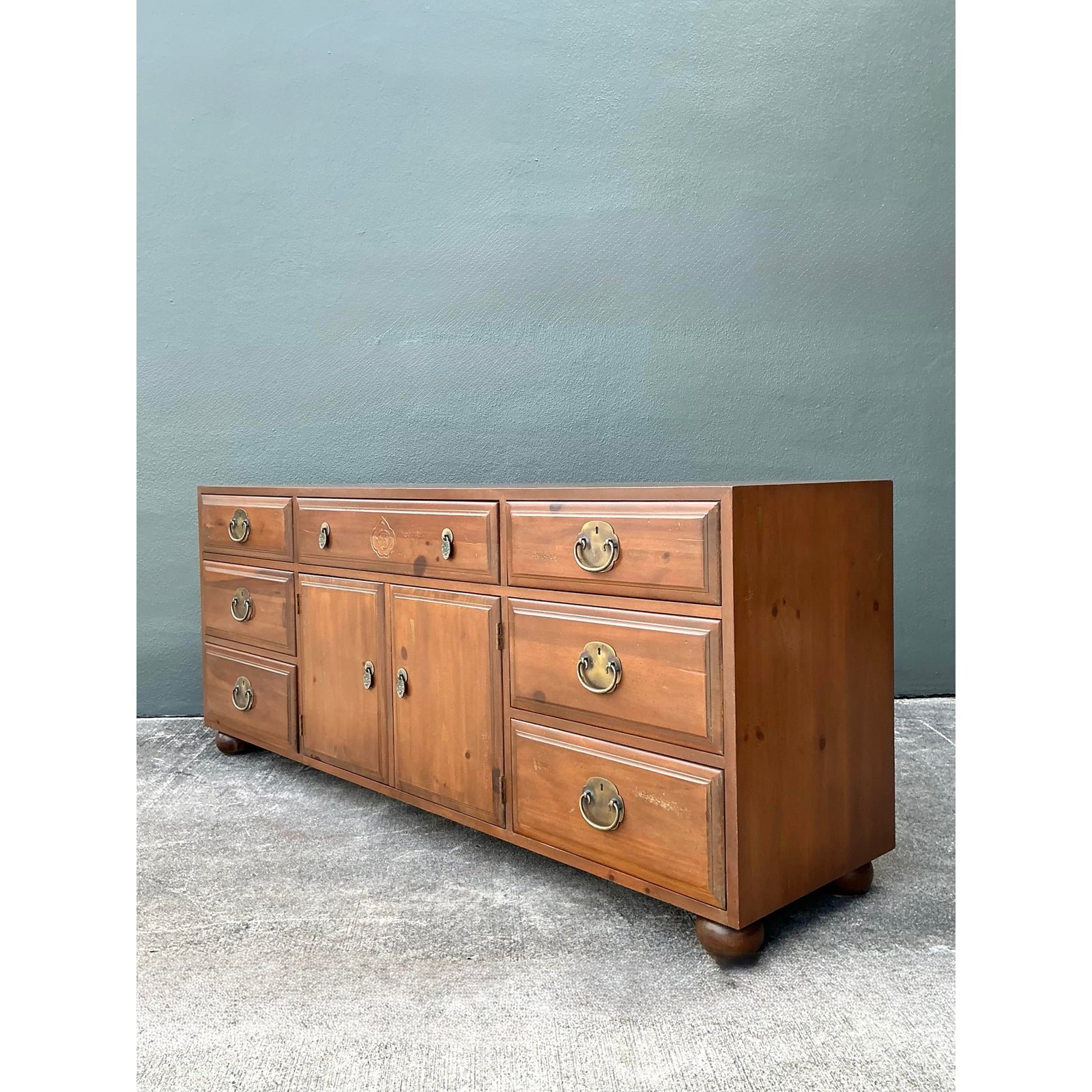 Vintage Henredon Pine Credenza - Top view