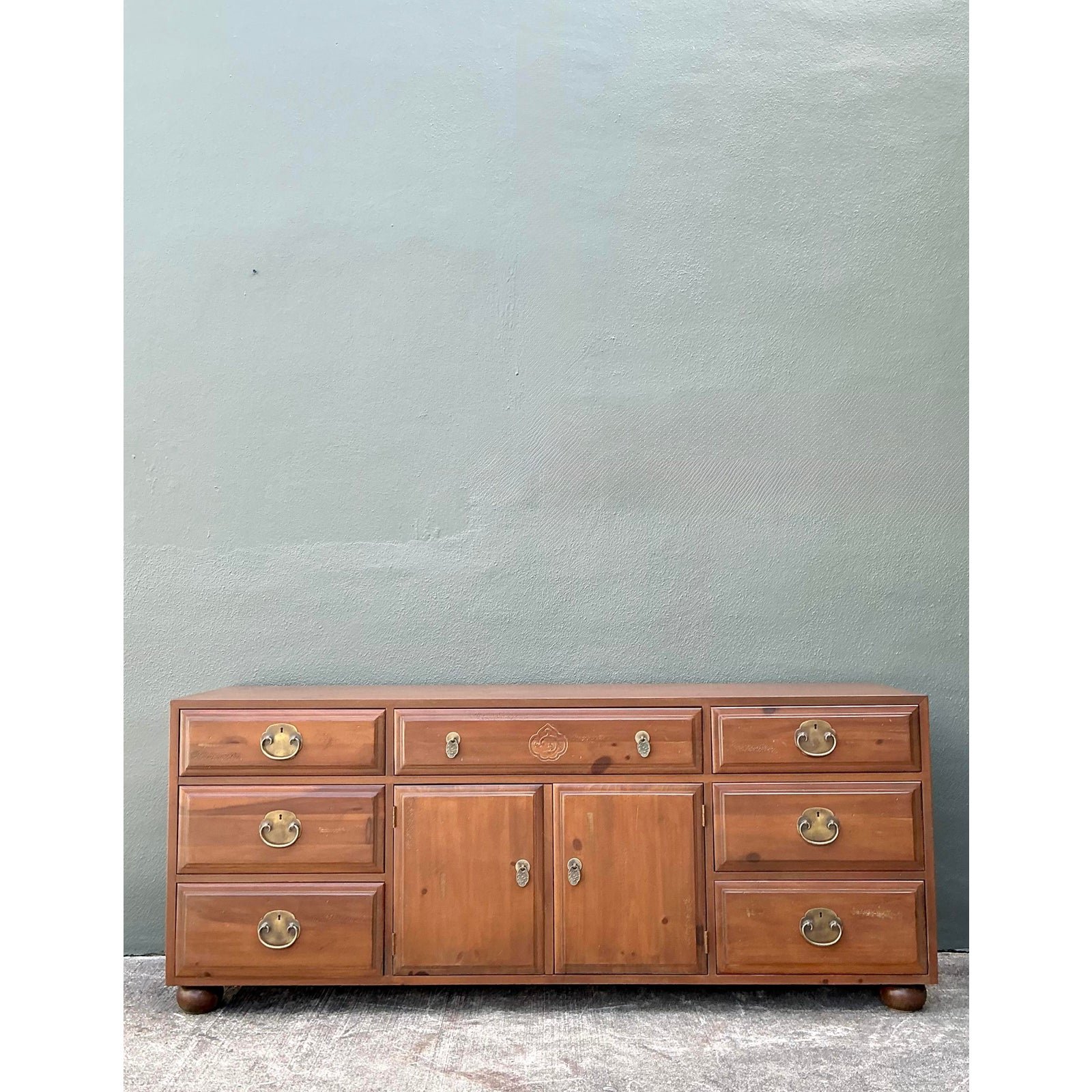 Vintage Henredon Pine Credenza - Side view