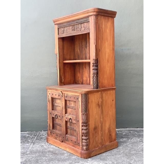 Vintage Hand Carved Teak Cabinet - Back view