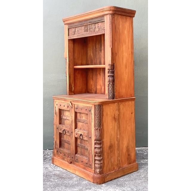 Vintage Hand Carved Teak Cabinet - Detail view