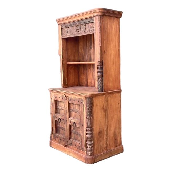 Vintage Hand Carved Teak Cabinet