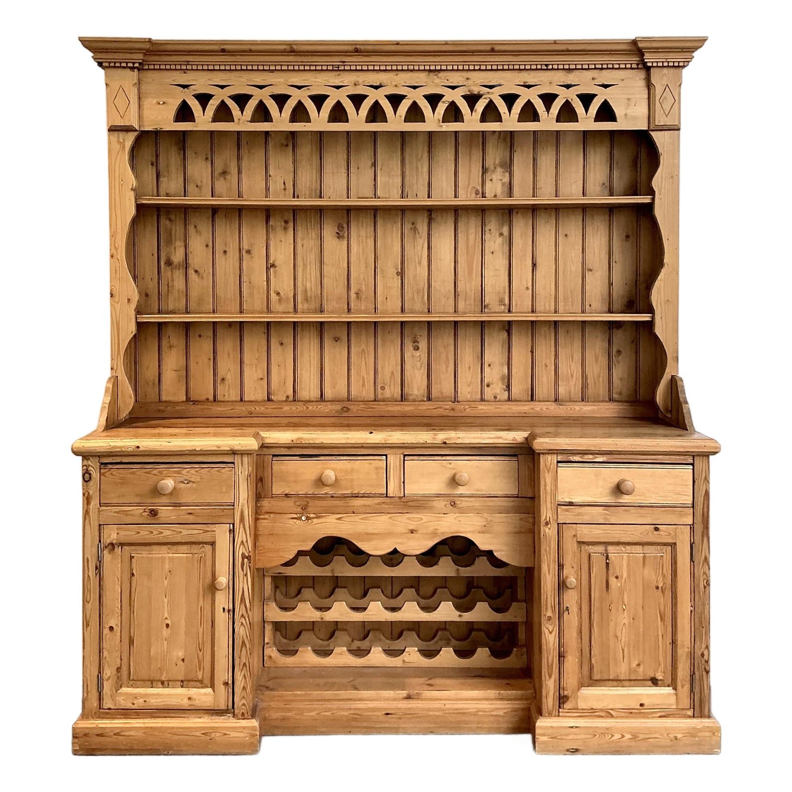 Vintage Rustic Knotty Pine Hutch