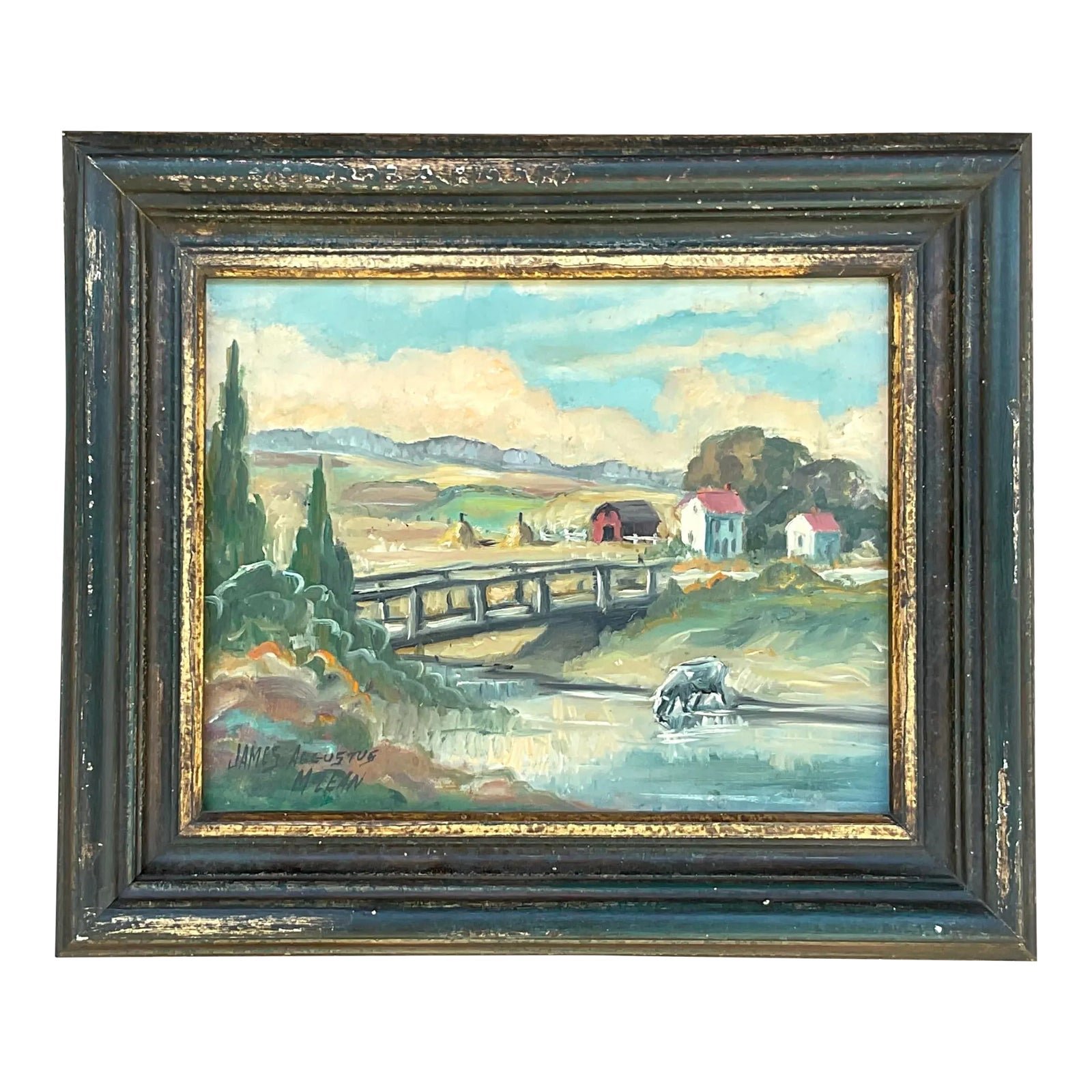 Vintage Boho Original Oil Painting Signed James Augustus McLean