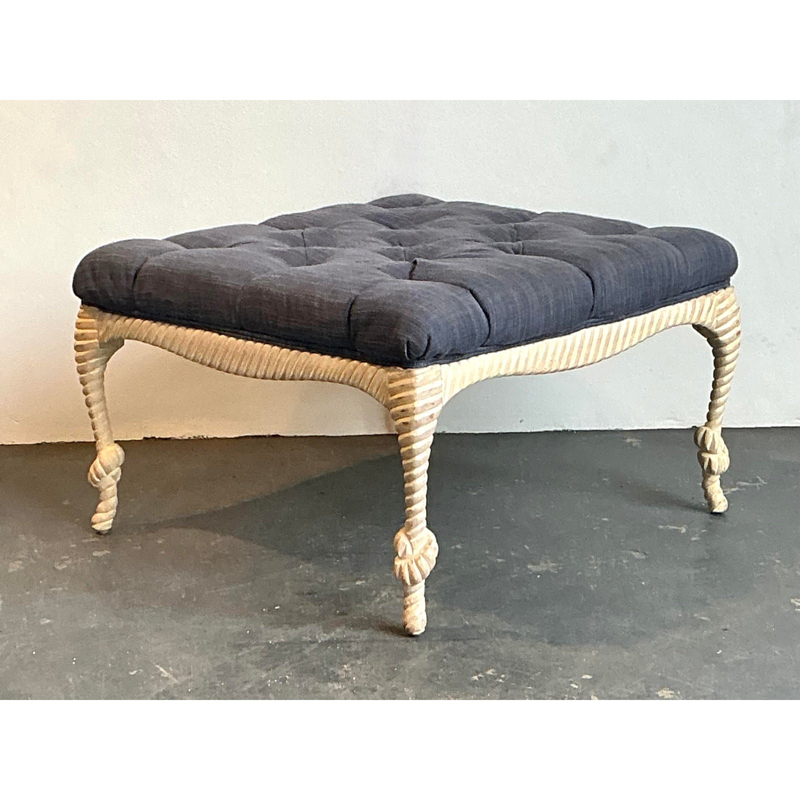Vintage Rope and Knot Ottoman - Detail view