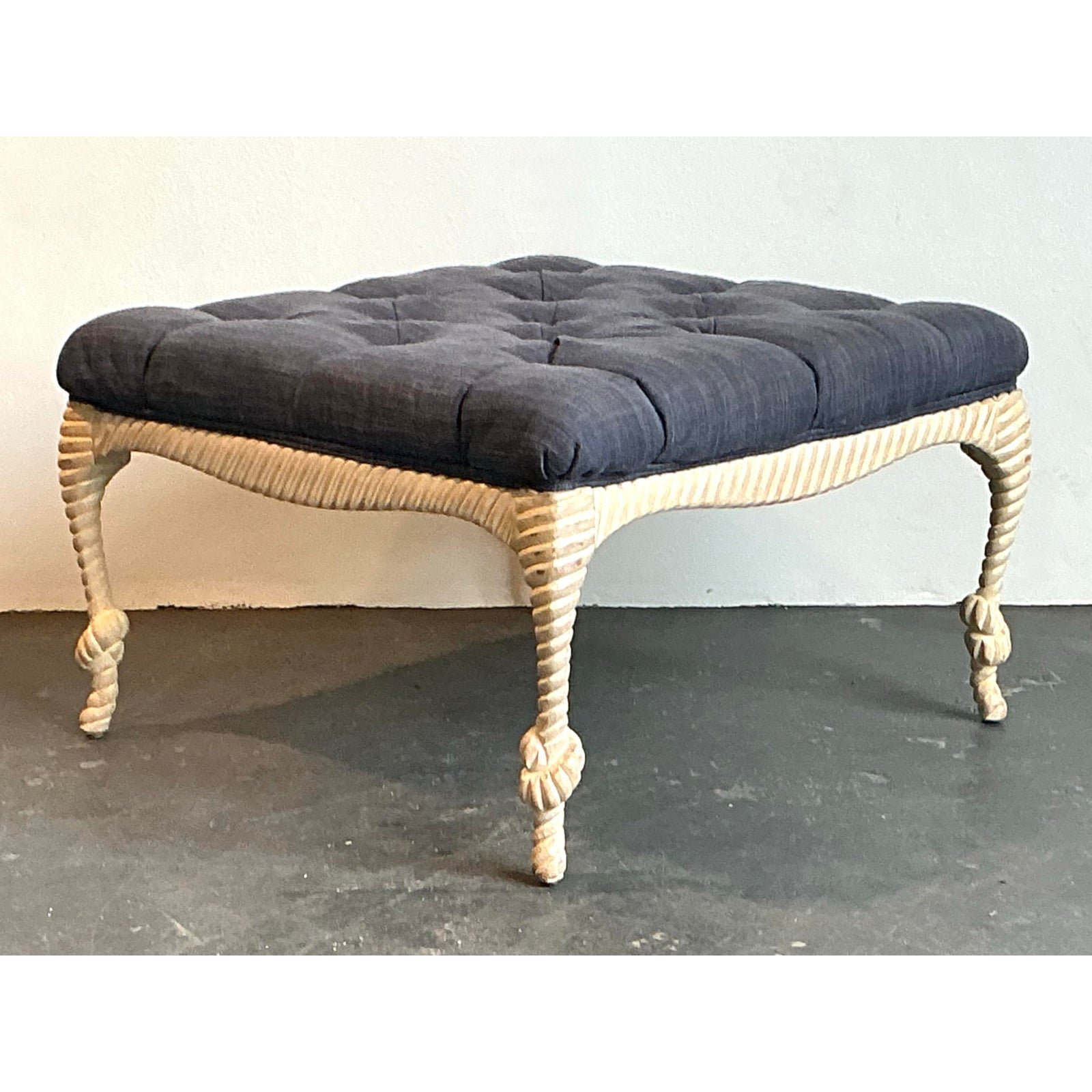 Vintage Rope and Knot Ottoman - Top view