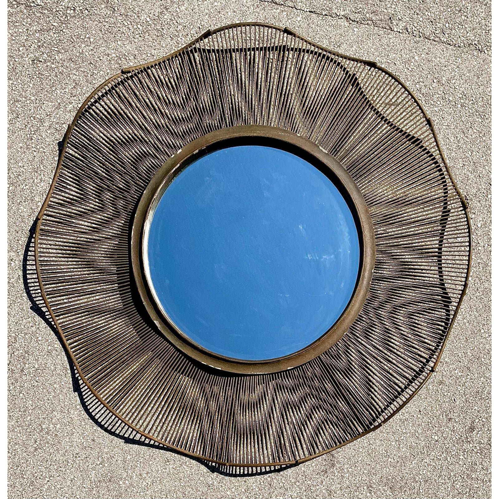 Vintage Monumental Wave Mirror - Detail view