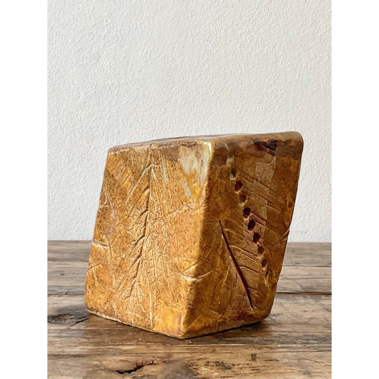 Vintage Original Studio Pottery Block Sculpture - Detail view