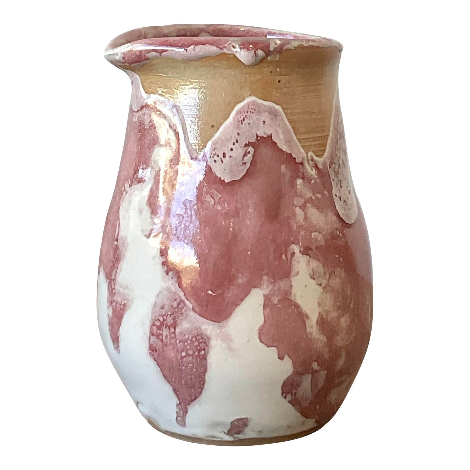 Vintage Original Studio Pottery Drip Glaze Vase
