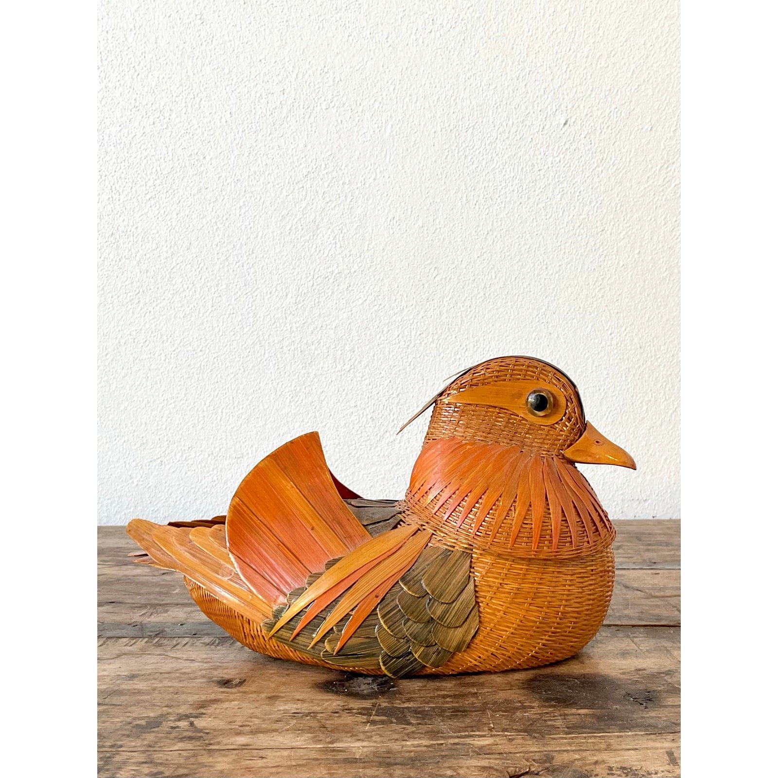 Vintage Shanghai Handicrafts Rattan Bird - Detail view