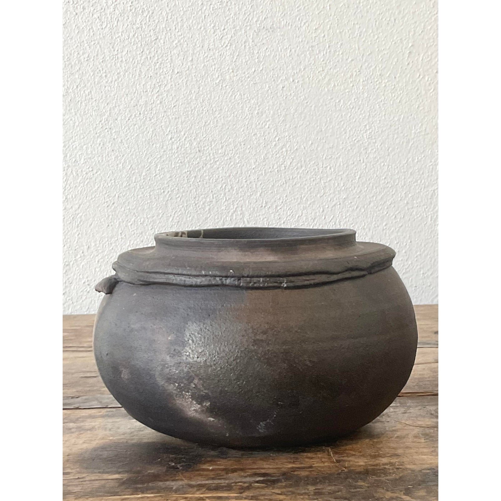 Vintage Original Studio Pottery Matte Glaze Vase - Top view