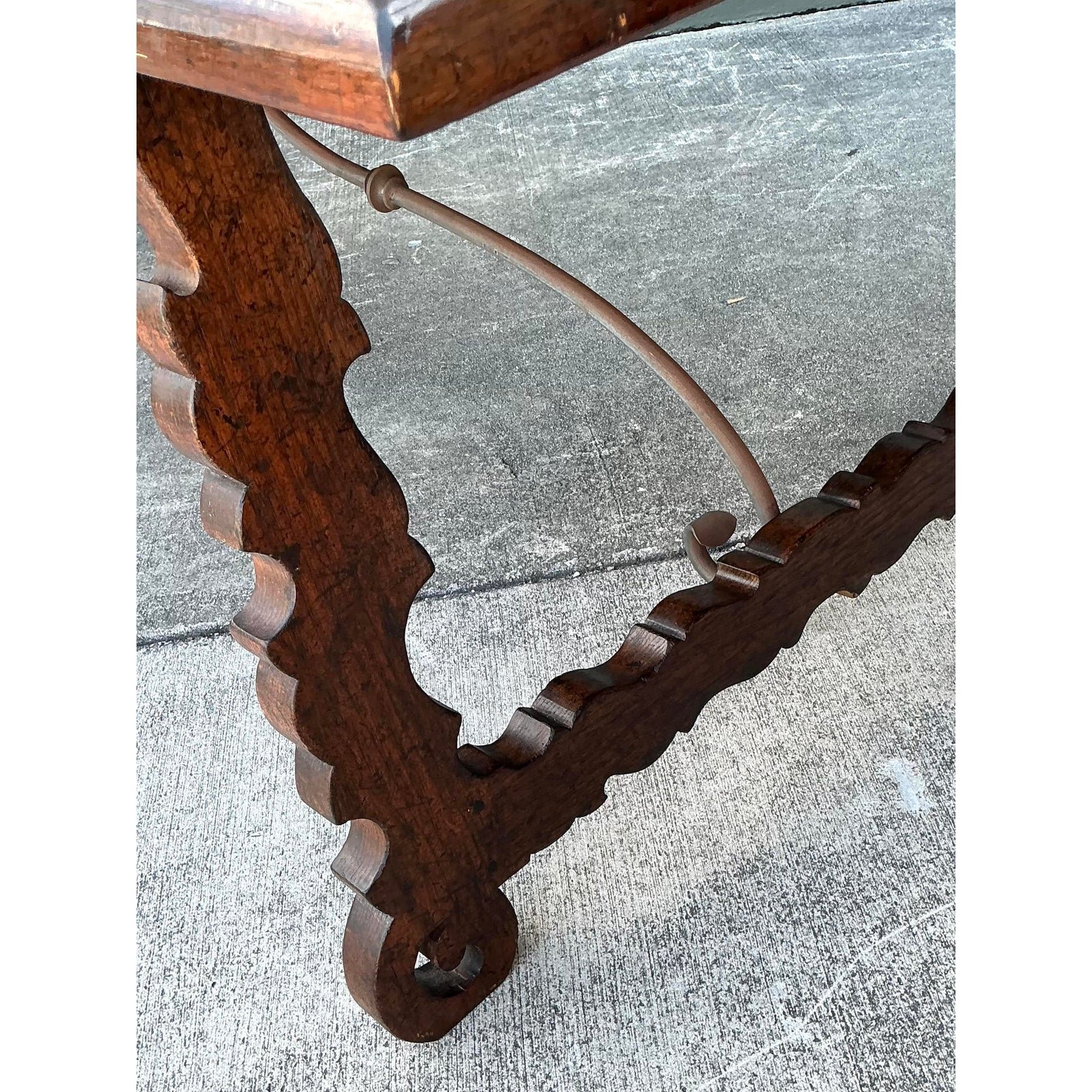 Vintage 18th Century Monumental Lyre Table - Top view