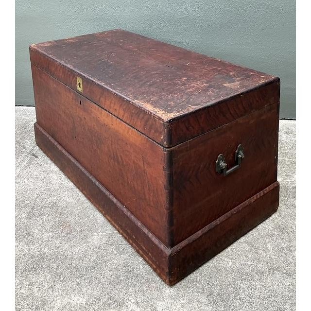 Vintage Cedar Lined Ships Trunk - Detail view