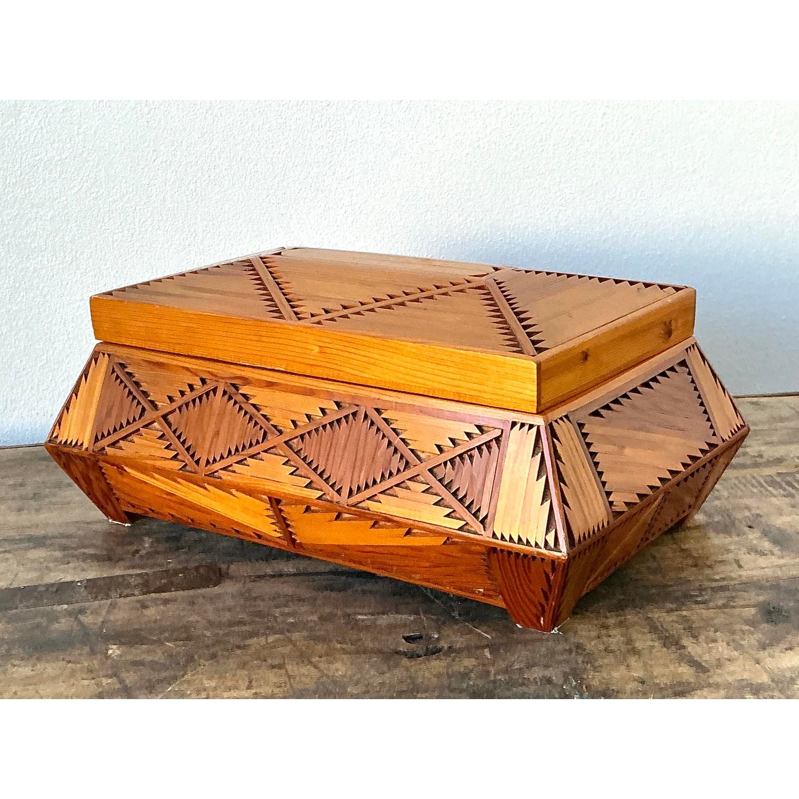 Vintage Hand Made Wood Box - Back view