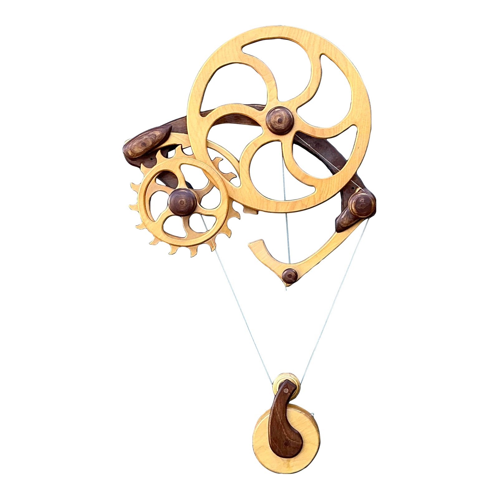 Vintage Hand Made Kinetic Wood Wall Sculpture