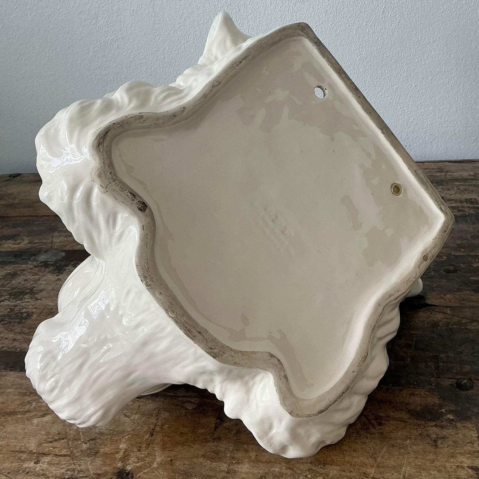 Vintage Fitz and Floyd Tiger Head Wall Pocket - Top view
