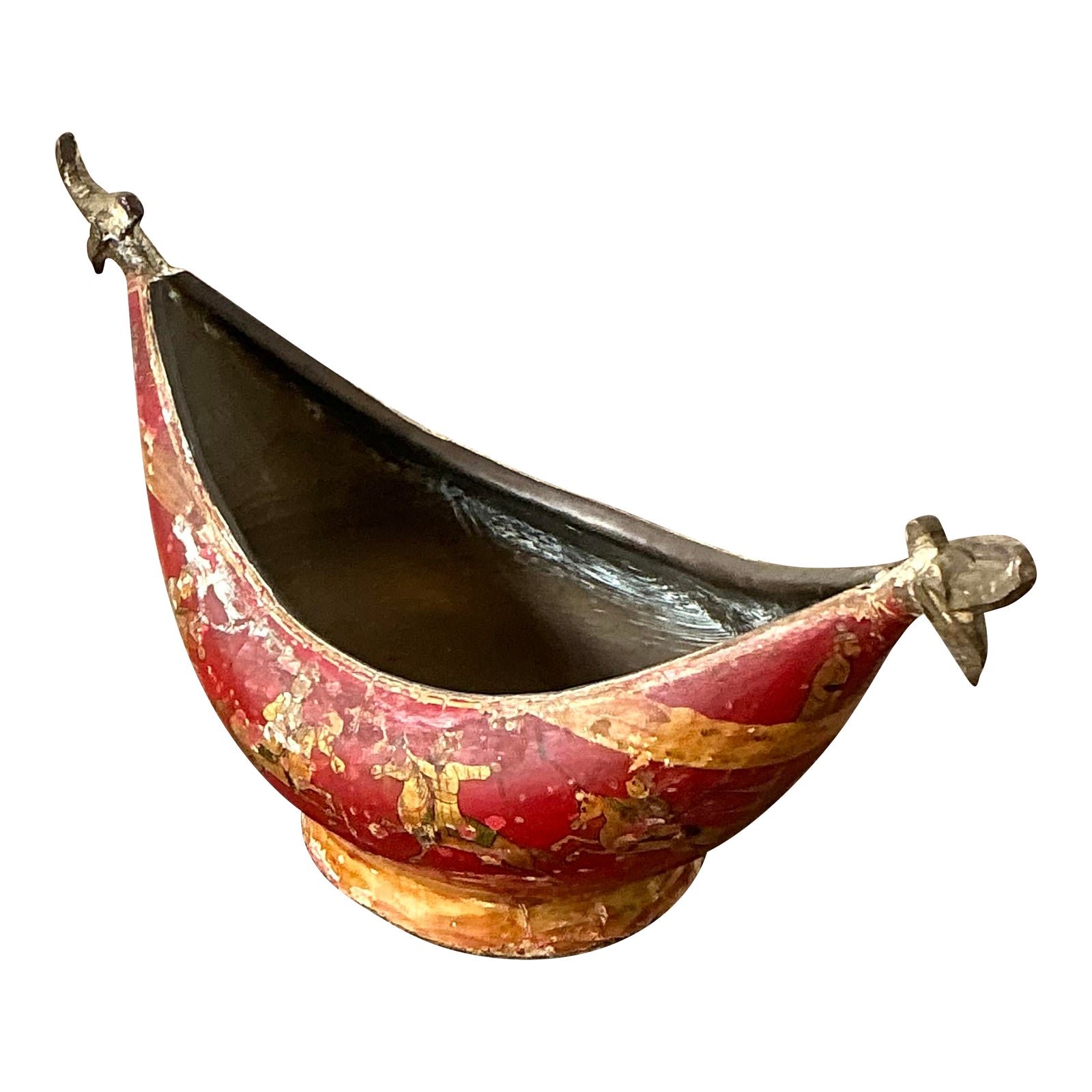 Vintage Chinoiserie Brass Bowl