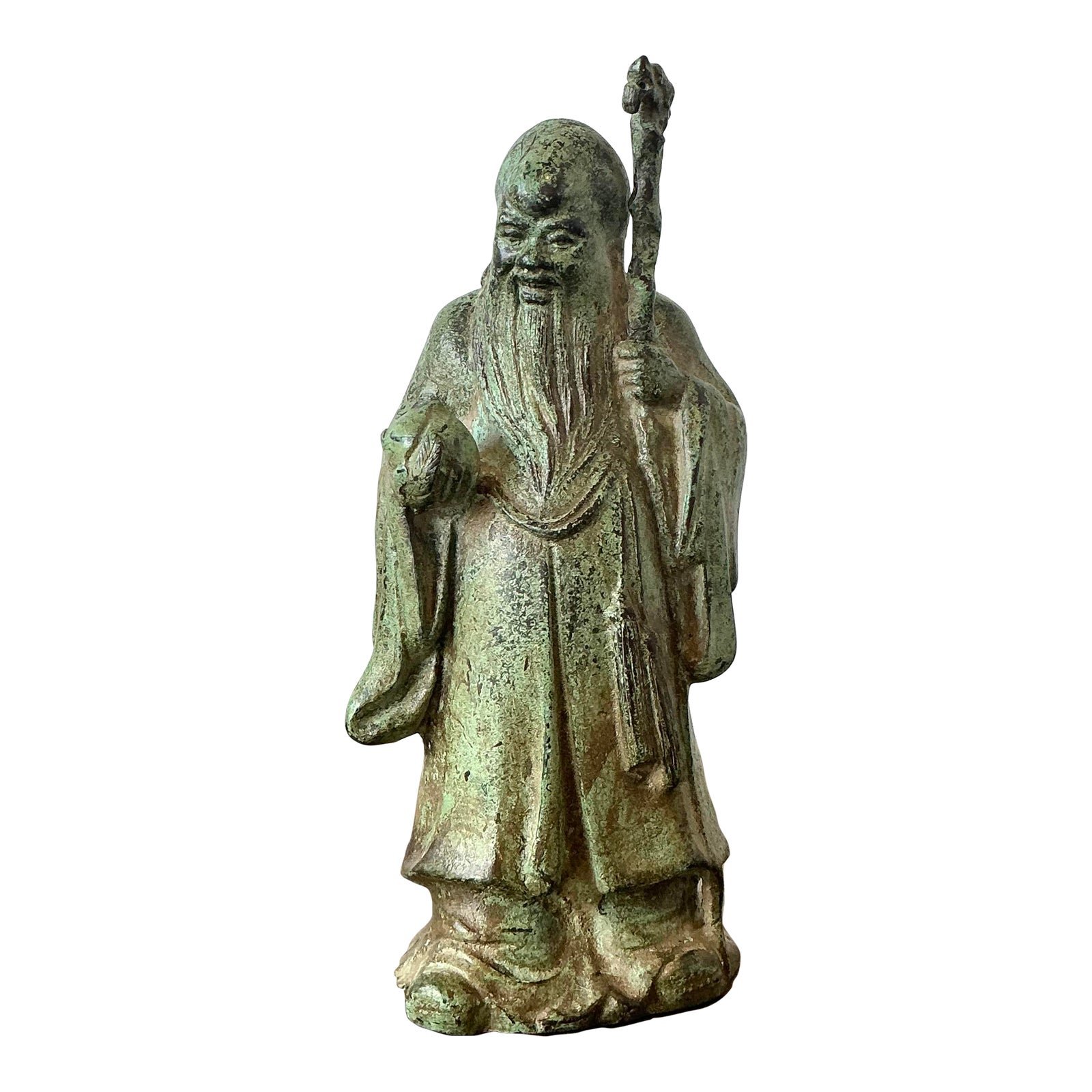 Vintage Asian Patinated Bronze Character