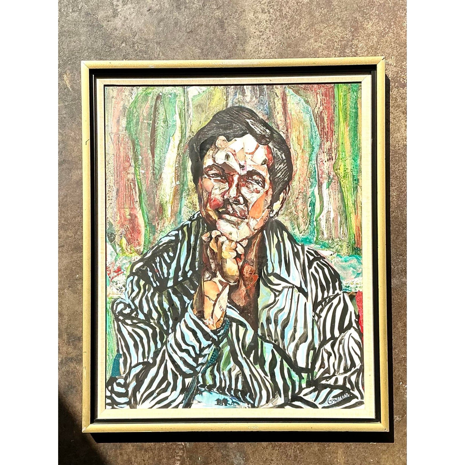 Vintage Original Oil Portrait on Canvas - Detail view