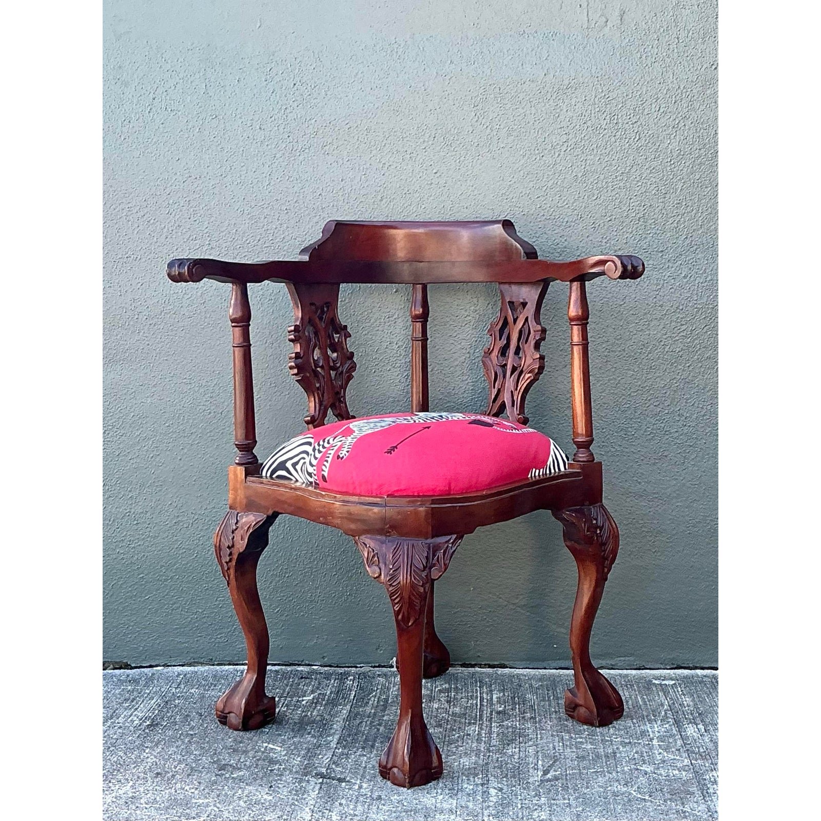 Vintage Claw and Ball Corner Chair - Side view