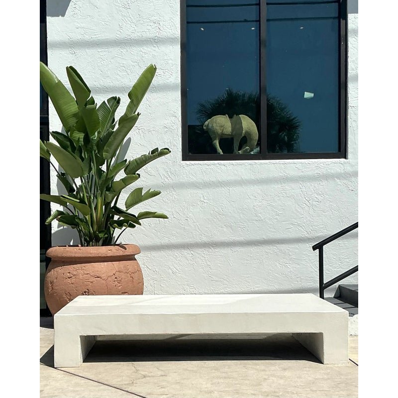 Boho Monumental Textured Concrete Coffee Table - Side view