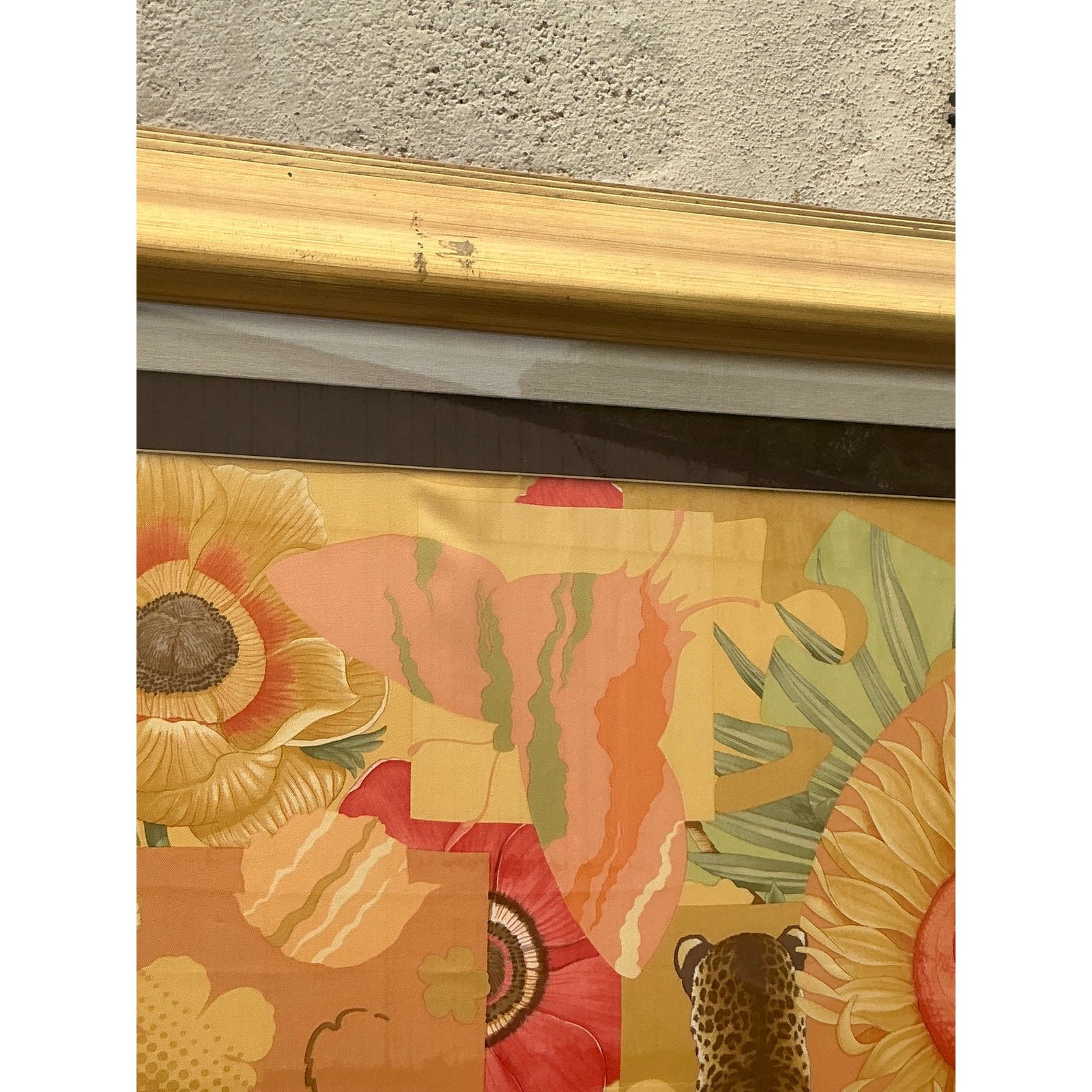 Vintage Italian Framed Salvatore Ferragamo Place Print Scarf - Back view