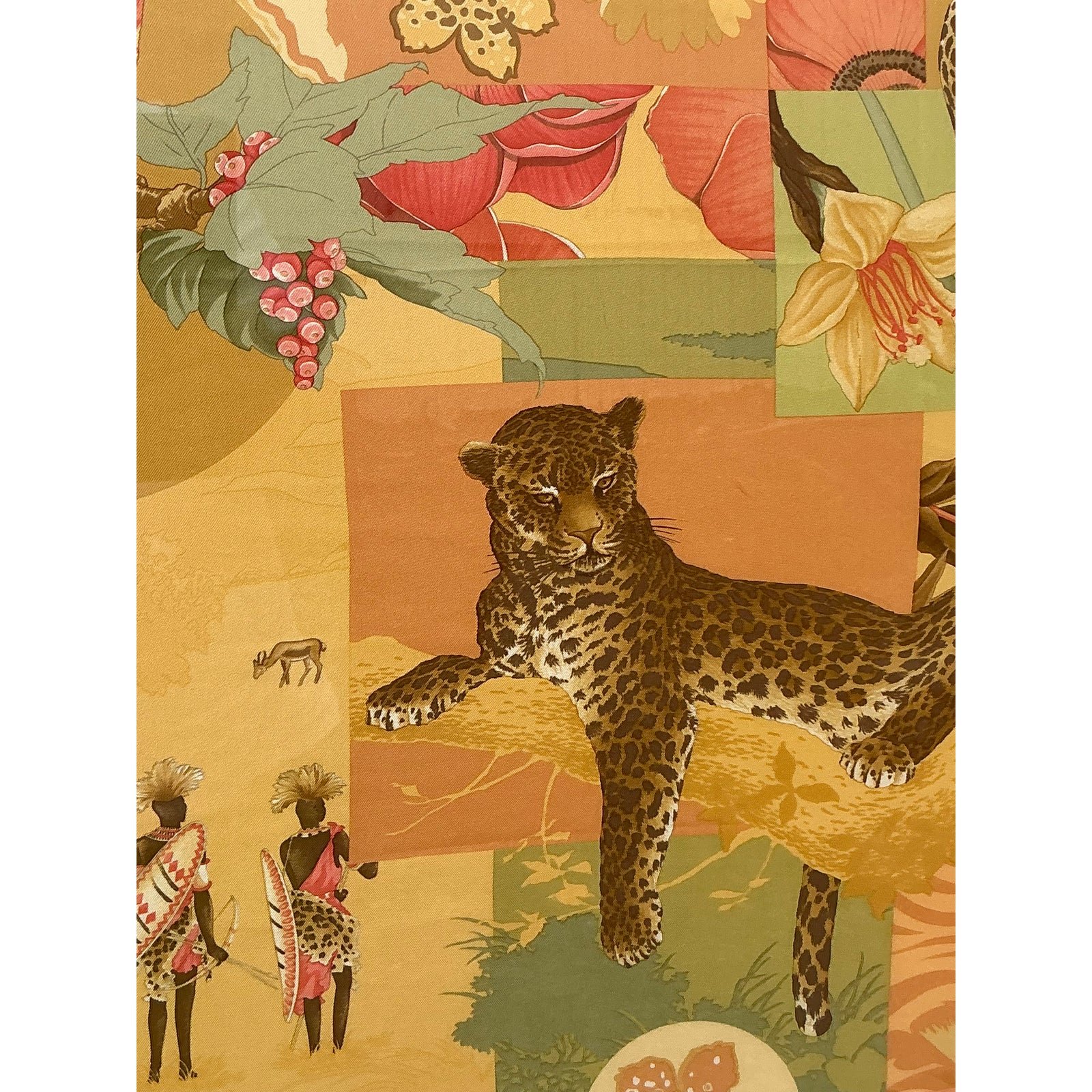 Vintage Italian Framed Salvatore Ferragamo Place Print Scarf - Top view