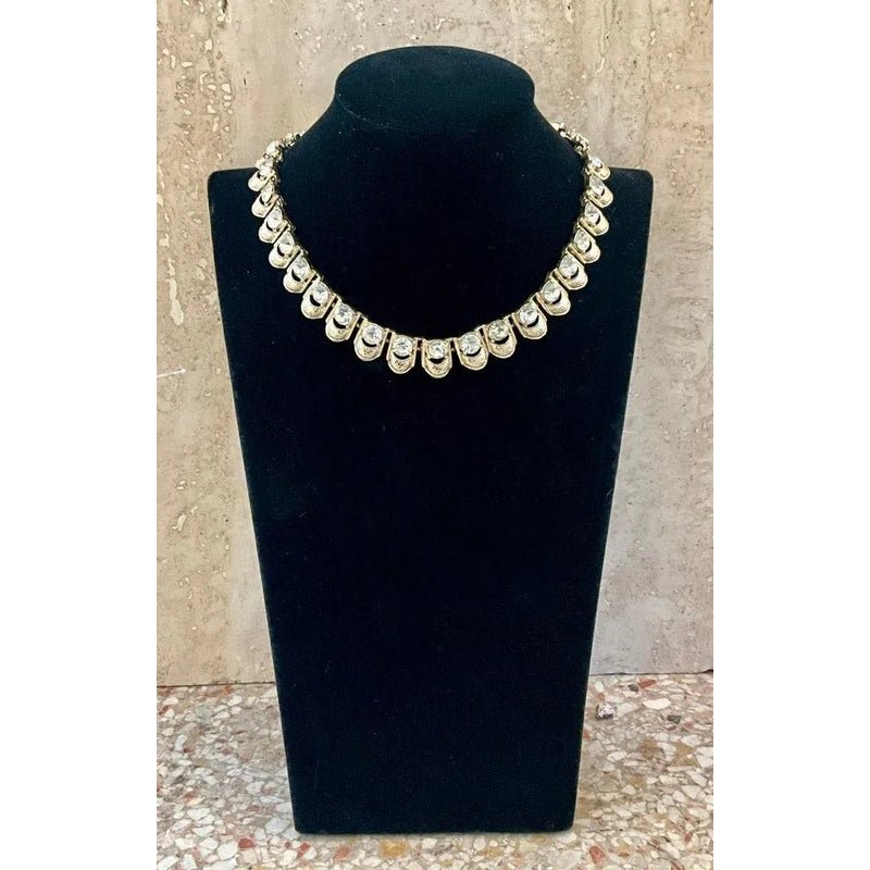 Vintage Gold Toned Signed Coro Necklace - Side view