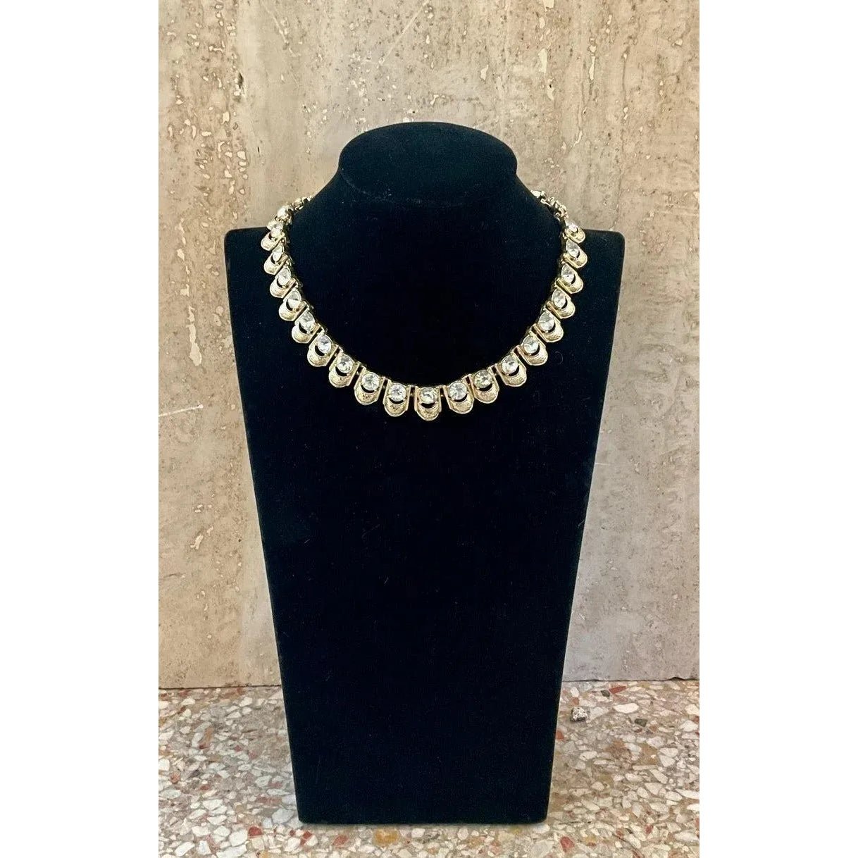 Vintage Gold Toned Signed Coro Necklace - Top view