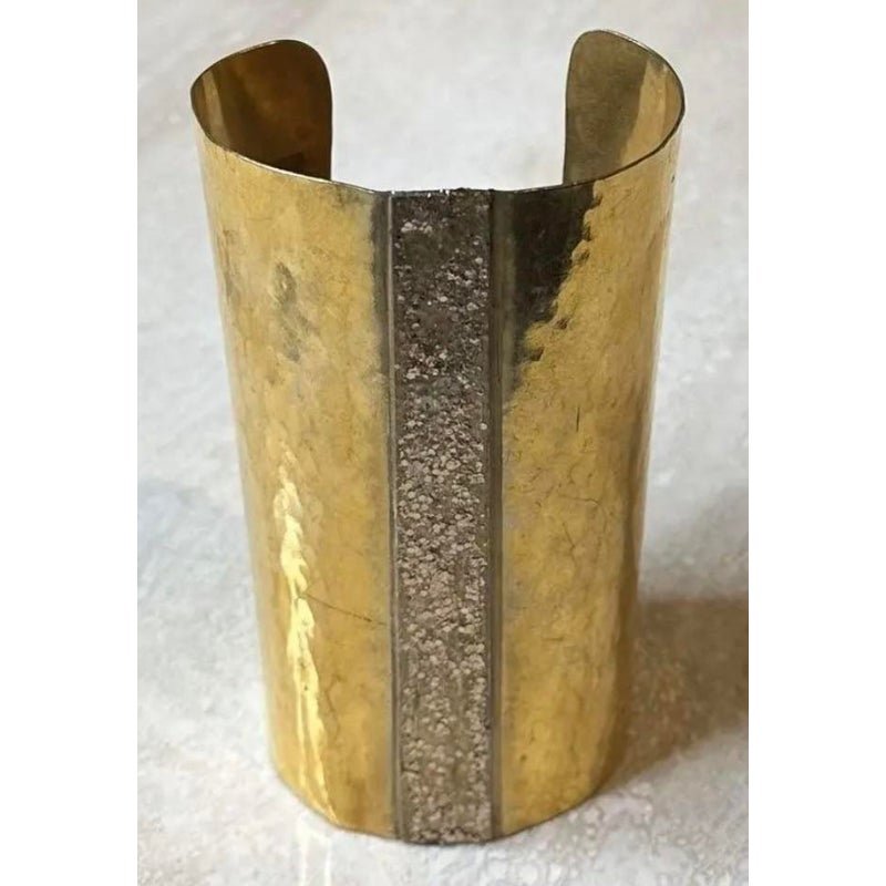 Mary McFadden Hammered Gold Cuff - Back view