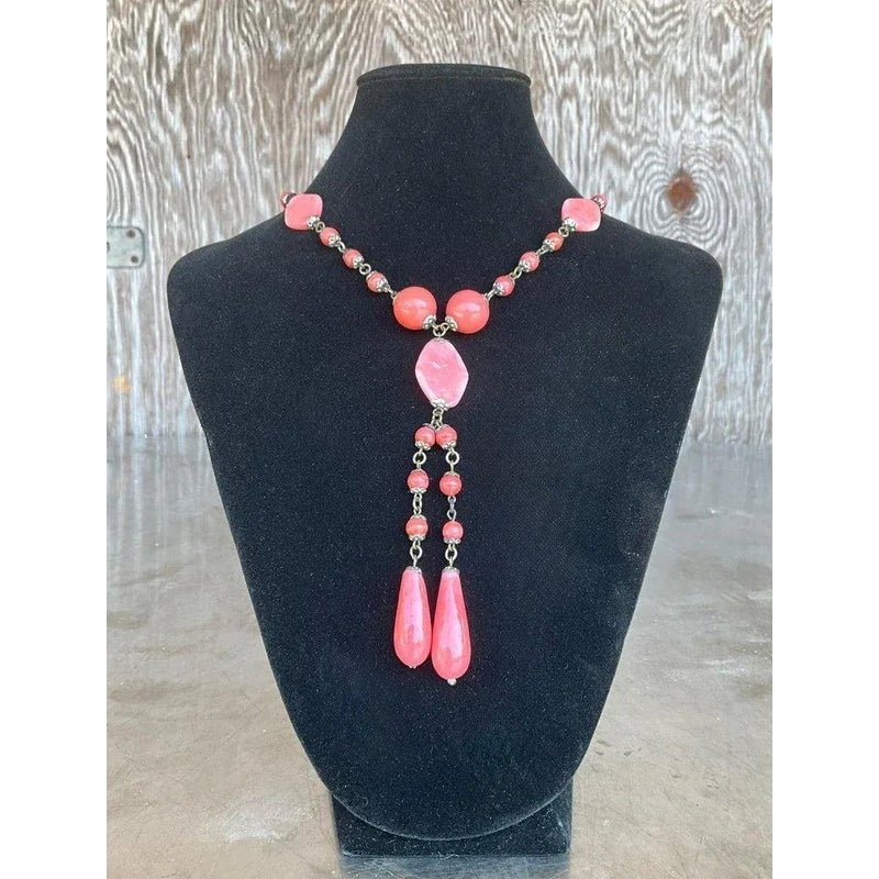 Late 20th Century Vintage Gemstone Beaded Necklace - Back view