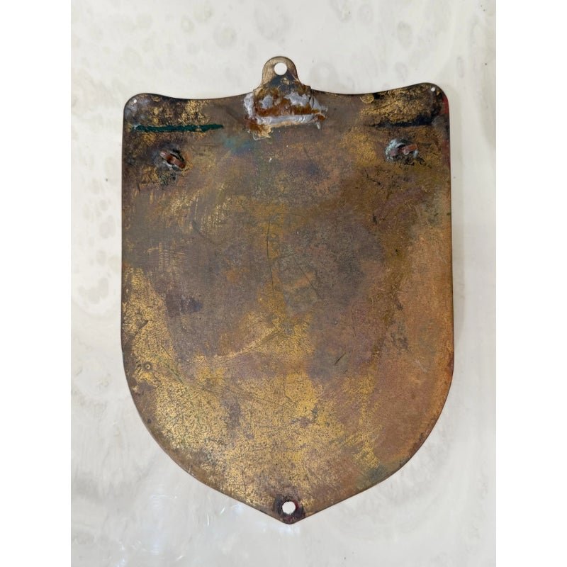 Vintage Embossed Copper Gladiator Wall Pocket - Back view