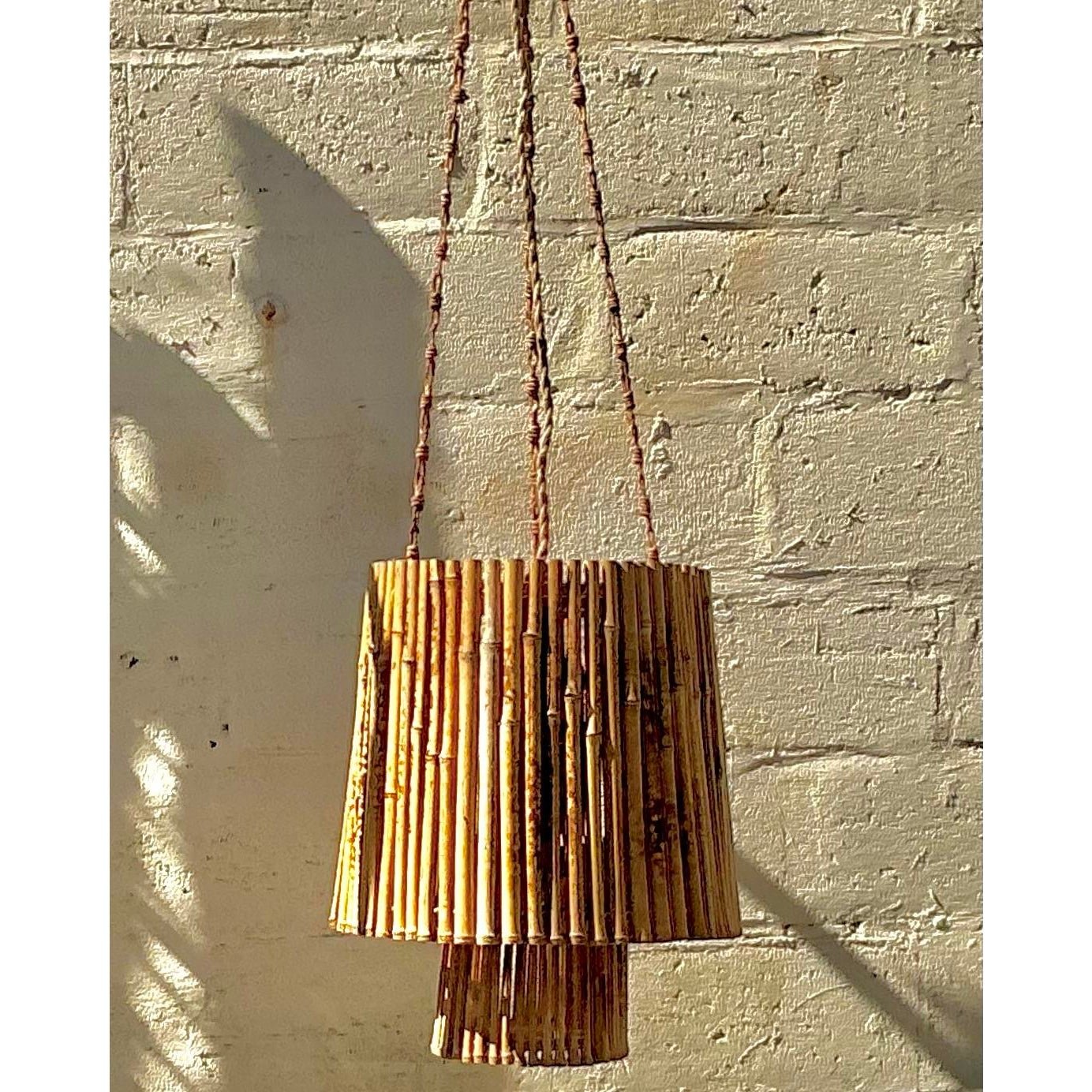 Vintage Coastal Bamboo Pendant - Top view