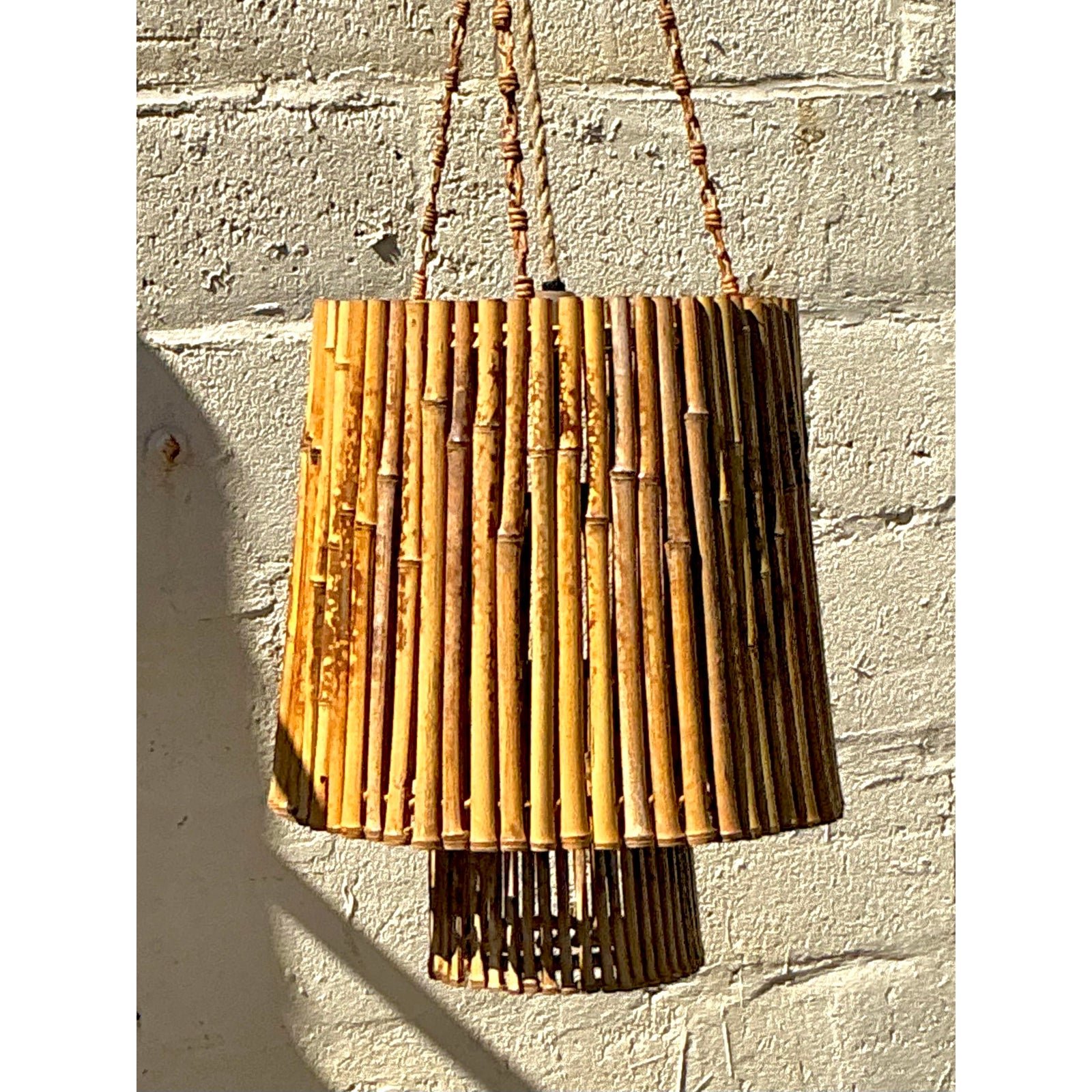 Vintage Coastal Bamboo Pendant - Back view