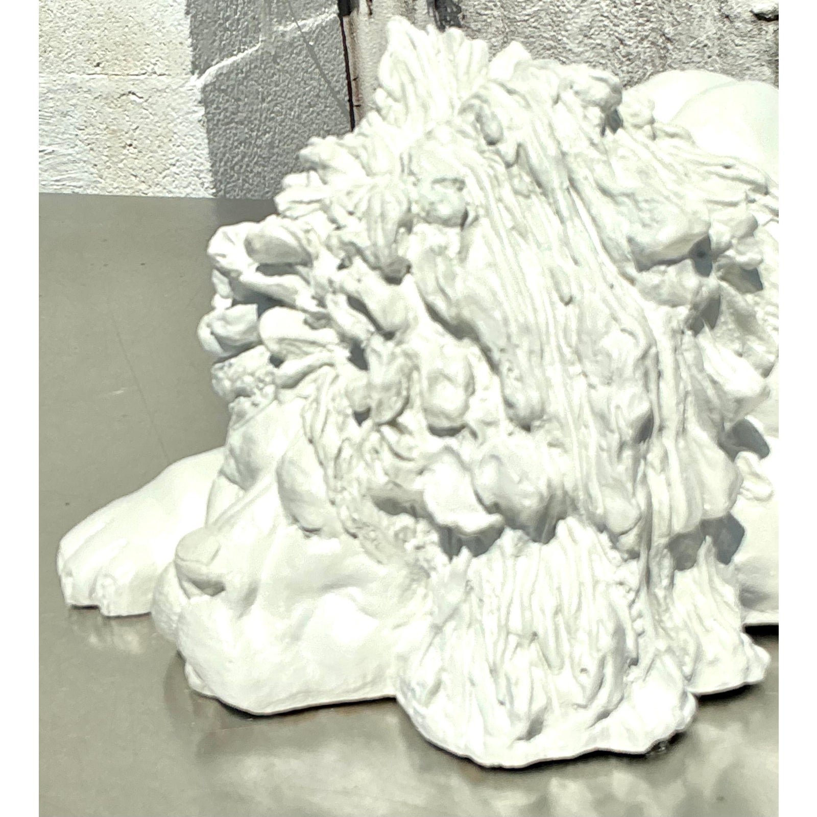 Vintage Boho 1974 Monumental Jaru Plaster Lion - Top view